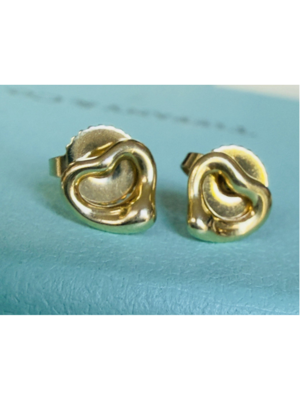 Tiffany & Co. 18k Yellow Gold Elsa Peretti Open Heart Earrings 7mm